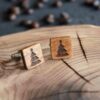 enjoythewoodestonia wooden cufflinks Christmas tree