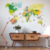 enjoythewoodestonia pvc world wall map multicolored