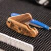 enjoythewoodestonia wooden folding beard comb | Half Skull