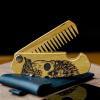 enjoythewoodestonia wooden folding beard comb | Half Skull
