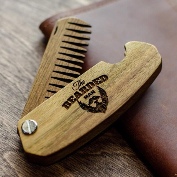 enjoythewoodestonia wooden folding beard comb | Bearded Man