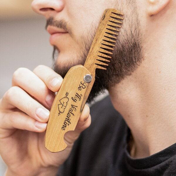 enjoythewoodestonia wooden folding beard comb | Valentine