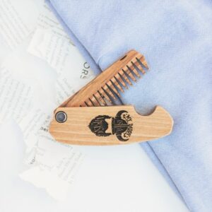 enjoythewoodestonia wooden folding beard comb | Viking