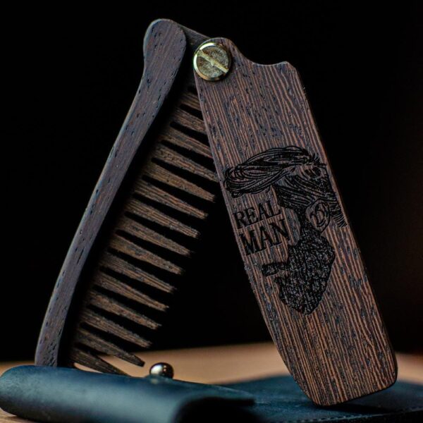 enjoythewoodestonia wooden folding beard comb I real man