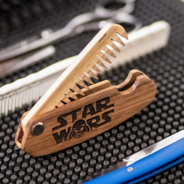 enjoythewoodestonia wooden folding beard comb | STAR WARS