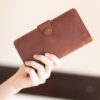 enjoythewoodestonia leather wallet for women with a zipper