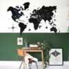 enjoythewoodestonia деревянная карта мира на стену | 2D чёрная