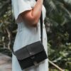 enjoythewoodestonia leather crossbody bag with wooden sides