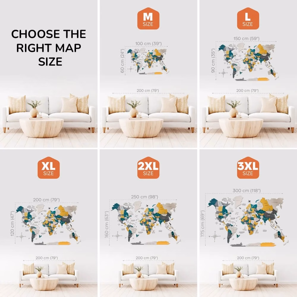 enjoythewoodestonia деревянная карта мира на стену 3D country