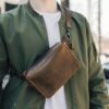 enjoythewoodestonia leather square fanny pack