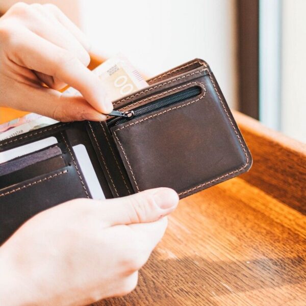 enjoythewoodestonia leather wallet with coin pocket