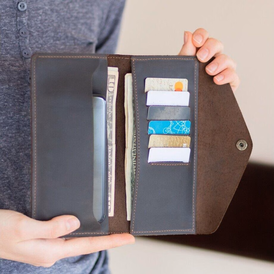 enjoythewoodestonia leather wallet for women with outside coin pocket