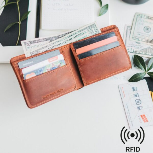 enjoythewoodestonia leather wallet with rfid protection