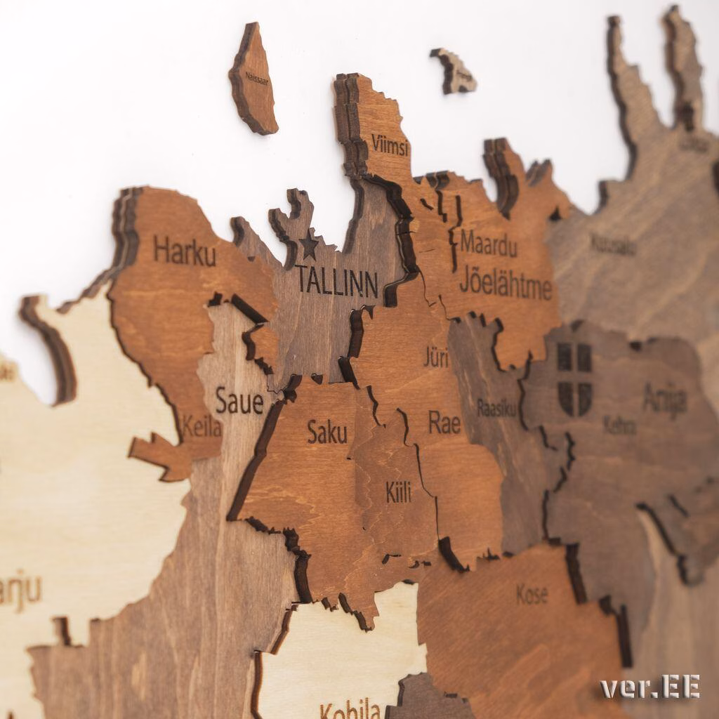 enjoythewoodestonia wooden Estonian wall map 3D