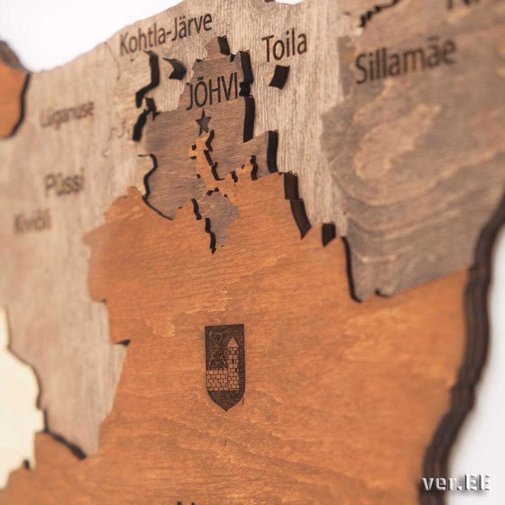 enjoythewoodestonia wooden Estonian wall map 3D