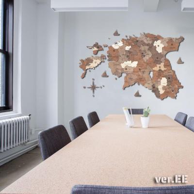 enjoythewoodestonia puidust Eesti seinakaart 3D