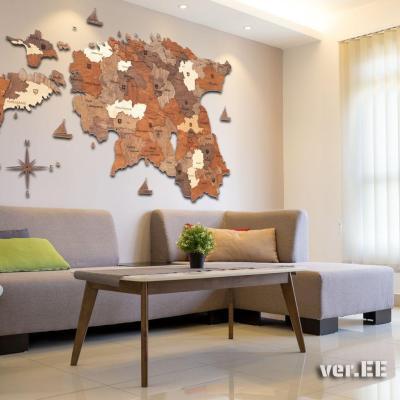 enjoythewoodestonia puidust Eesti seinakaart 3D