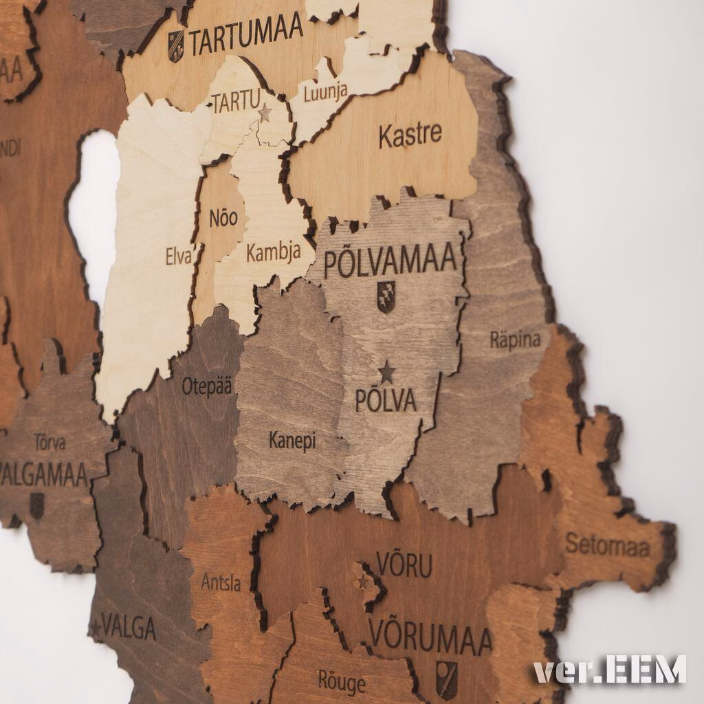 enjoythewoodestonia wooden Estonian wall map 3D