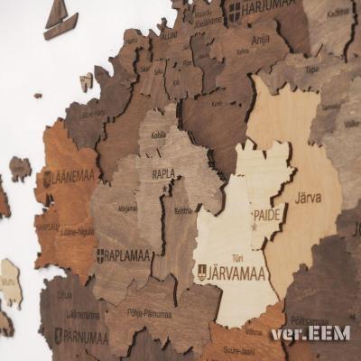 enjoythewoodestonia puidust Eesti seinakaart 3D