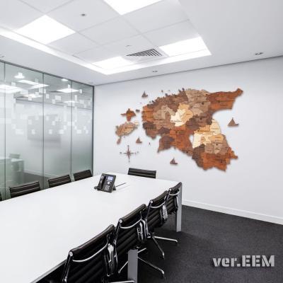 enjoythewoodestonia puidust Eesti seinakaart 3D