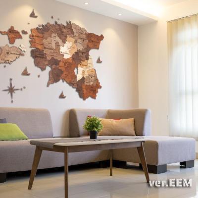 enjoythewoodestonia puidust Eesti seinakaart 3D