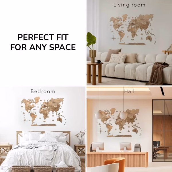 enjoythewoodestonia puidust maailma seinakaart 3D terra