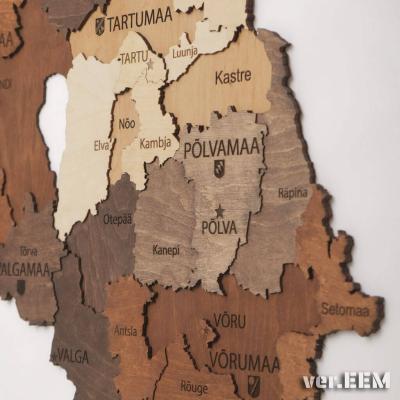 enjoythewoodestonia puidust 3D Eesti seinakaart