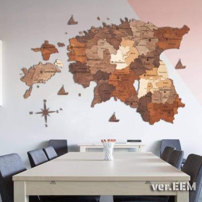 enjoythewoodestonia puidust 3D Eesti seinakaart