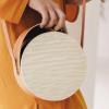 enjoythewoodestonia leather round bag with wooden sides