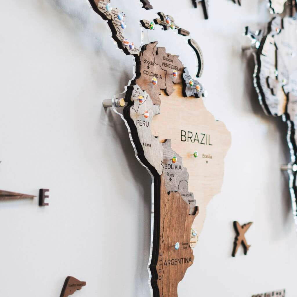 enjoythewoodestonia деревянная карта мира на стену 3D LED на акриле