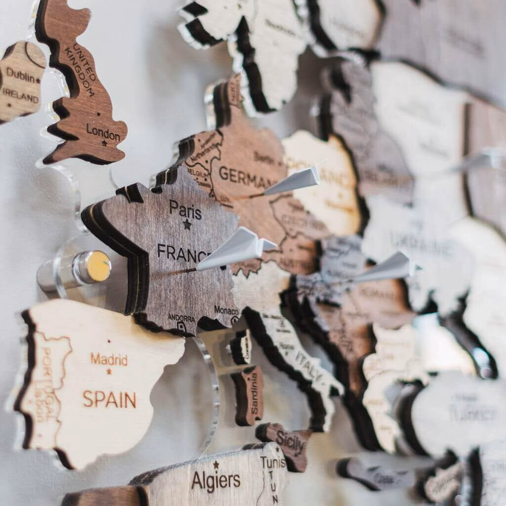 enjoythewoodestonia деревянная карта мира на стену 3D LED на акриле