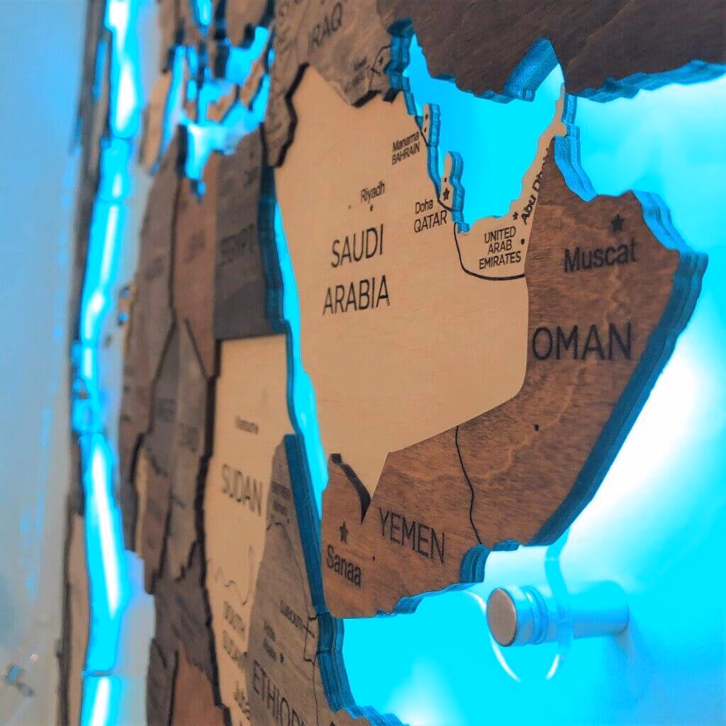 enjoythewoodestonia деревянная карта мира на стену 3D LED на акриле