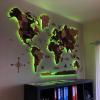 enjoythewoodestonia puidust maailma 3D seinakaart LED ja Akrüülraamiga