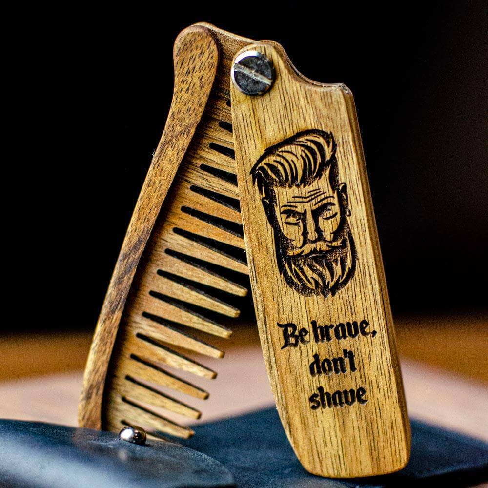 enjoyhtewoodestonia wooden folding comb be brave dont shave