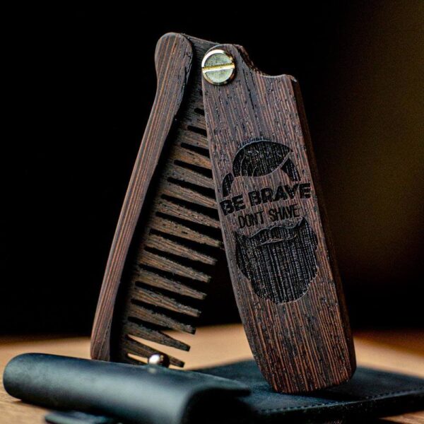 enjoyhtewoodestonia wooden folding comb be brave dont shave
