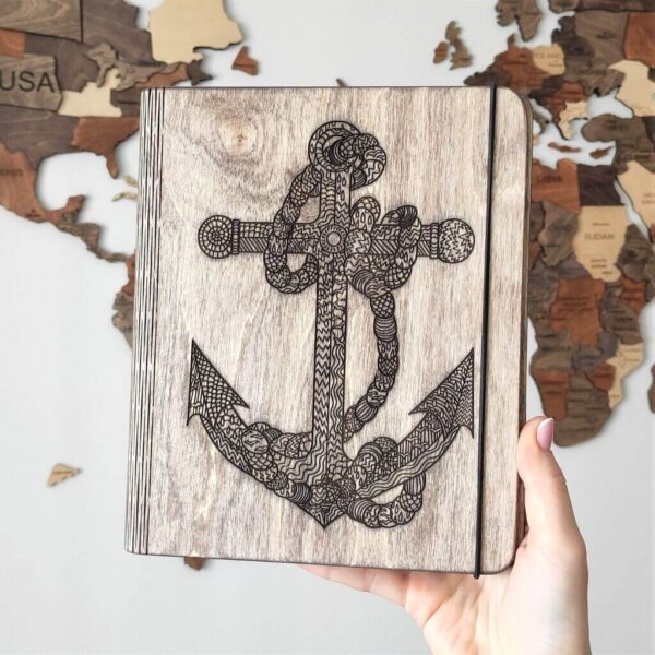 enjoythewoodestonia блокнот в деревянной обложке anchor
