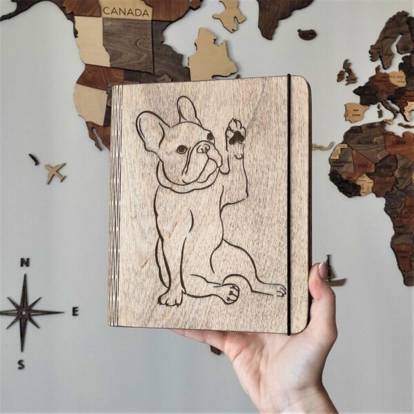 enjoythewoodestonia wooden notebook bulldog
