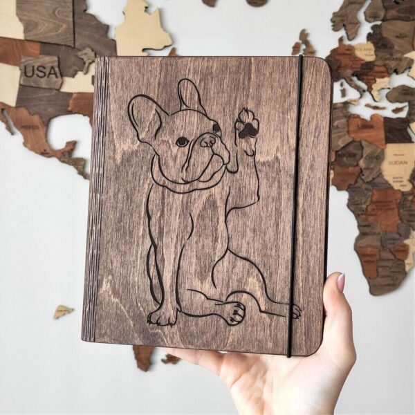 enjoythewoodestonia блокнот в деревянной обложке bulldog
