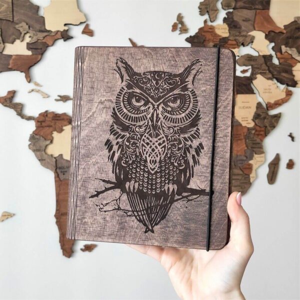enjoythewoodestonia wooden notebook owl