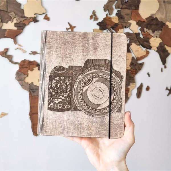 enjoythewoodestonia puidust märkmik camera