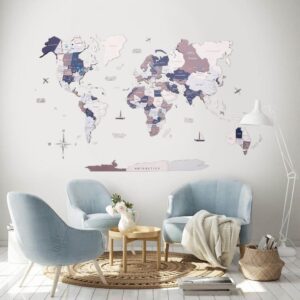 enjoythewoodestonia деревянная карта мира на стену 3d cruise