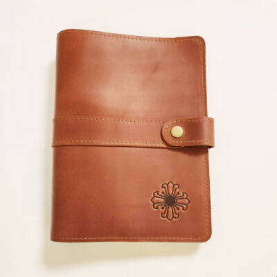 enjoythewoodestonia naiskodukaitse leather notebook with embossing and engraving