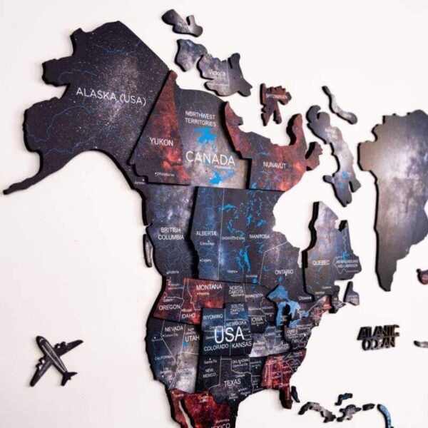 enjoythewoodestonia деревянная карта мира на стену 3D Alcor