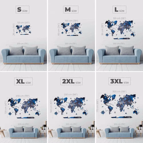 enjoythewoodestonia puidust maailma seinakaart 3D Space