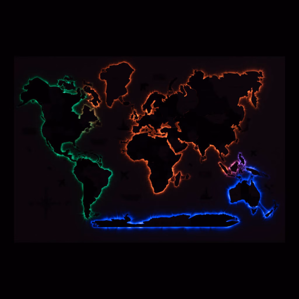 enjoythewoodestonia деревянная карта мира на стену 3D LED на акриле