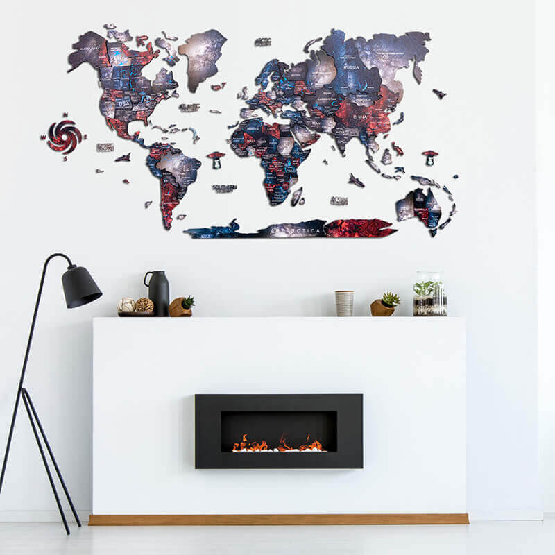 enjoythewoodestonia деревянная карта мира на стену 3D Alcor