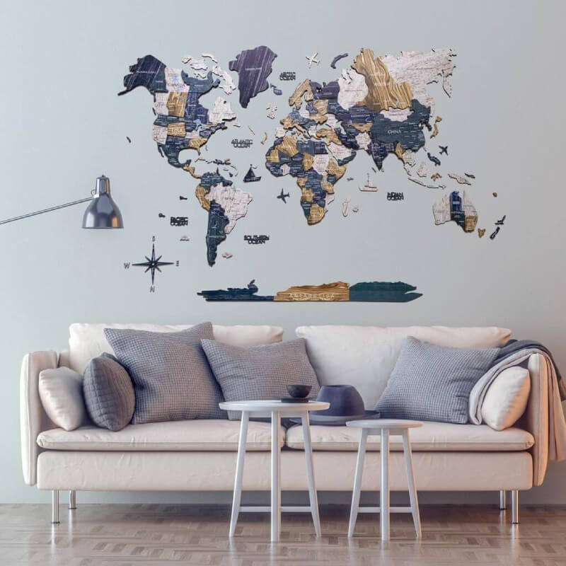 enjoythewoodestonia деревянная карта мира на стену 3d mystery
