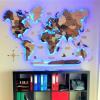 enjoythewoodestonia puidust maailma 3D seinakaart LED ja akrüülraamiga