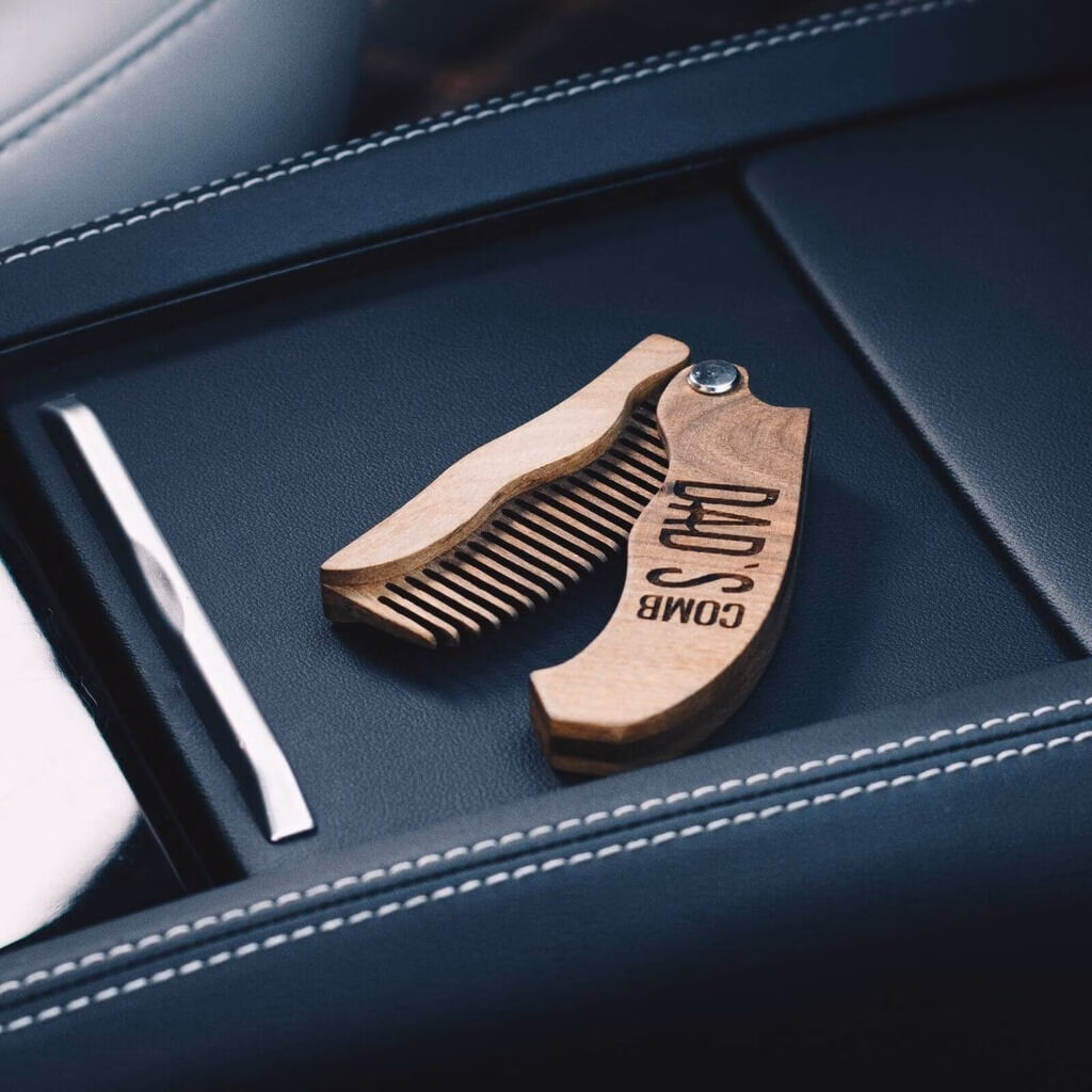enjoythewoodestonia wooden folding beard comb dads special