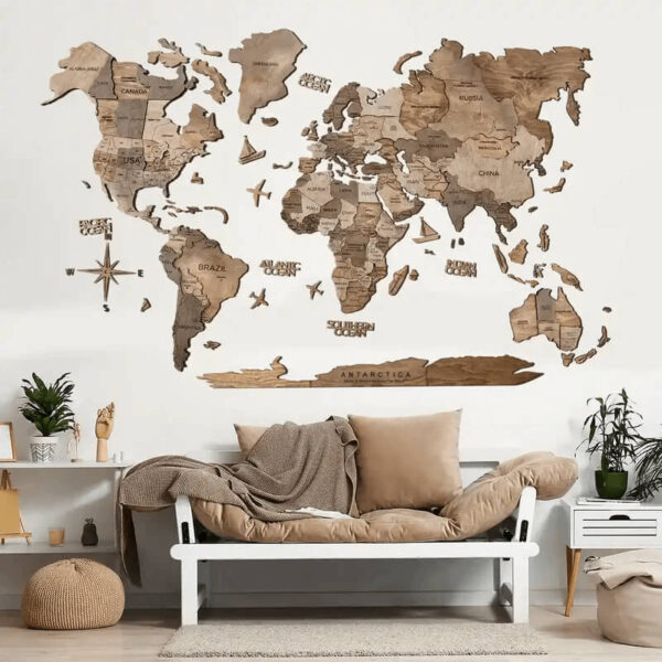 enjoythewoodestonia wooden world wall map 3D terra